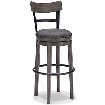 Signature Design Gray Tall UPH Swivel Barstool(1/CN)