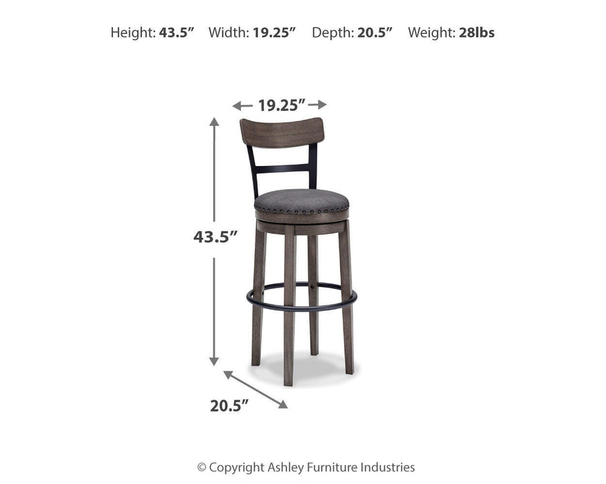 Signature Design Gray Tall UPH Swivel Barstool(1/CN)