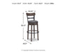 Signature Design Gray Tall UPH Swivel Barstool(1/CN)