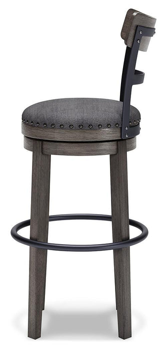 Signature Design Gray Tall UPH Swivel Barstool(1/CN)