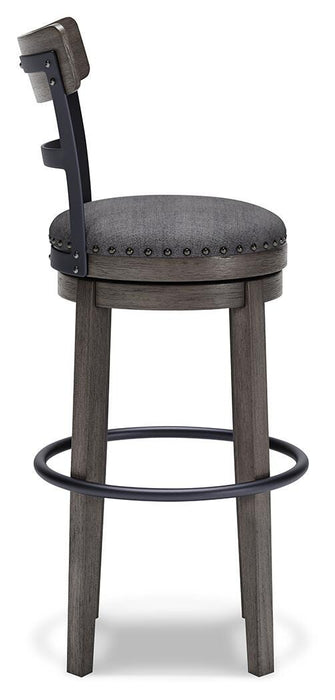 Signature Design Gray Tall UPH Swivel Barstool(1/CN)