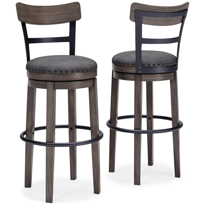 Signature Design Gray Tall UPH Swivel Barstool(1/CN)