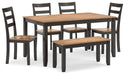 Signature Design Natural/Brown Dining Room Table Set (6/CN)