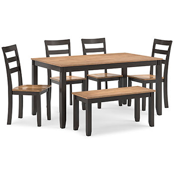 Signature Design Natural/Brown Dining Room Table Set (6/CN)