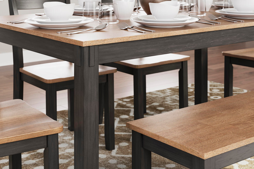 Signature Design Natural/Brown Dining Room Table Set (6/CN)