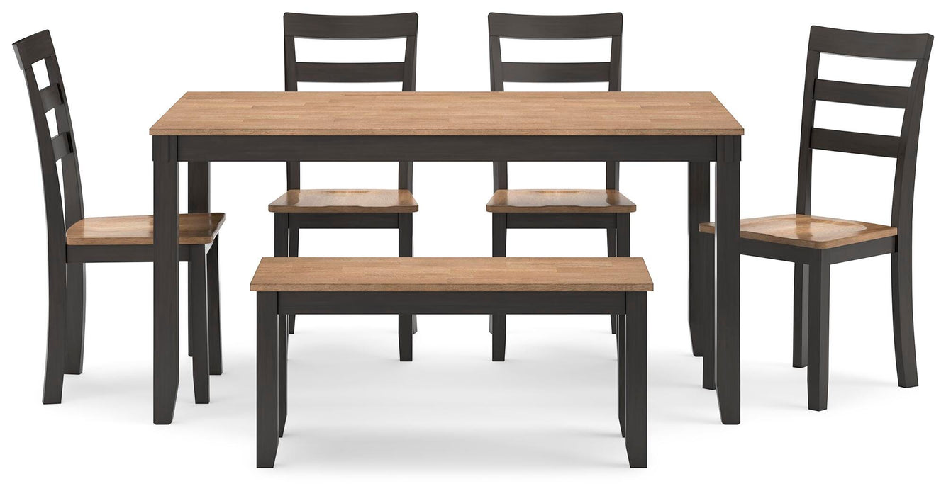Signature Design Natural/Brown Dining Room Table Set (6/CN)