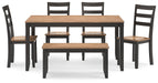 Signature Design Natural/Brown Dining Room Table Set (6/CN)