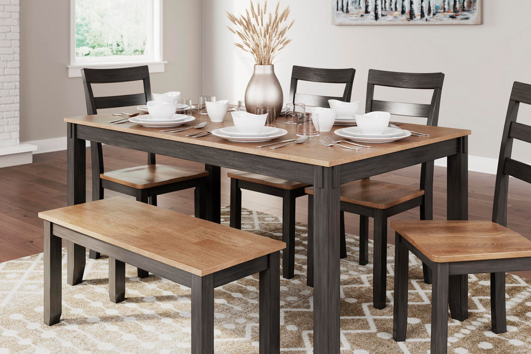 Signature Design Natural/Brown Dining Room Table Set (6/CN)