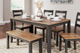 Signature Design Natural/Brown Dining Room Table Set (6/CN)