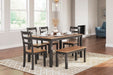 Signature Design Natural/Brown Dining Room Table Set (6/CN)