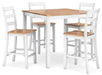 Signature Design Natural/White DRM Counter Table Set (5/CN)