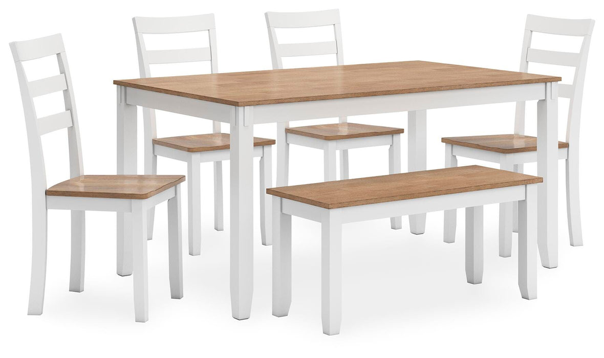 Signature Design Natural/White Dining Room Table Set (6/CN)