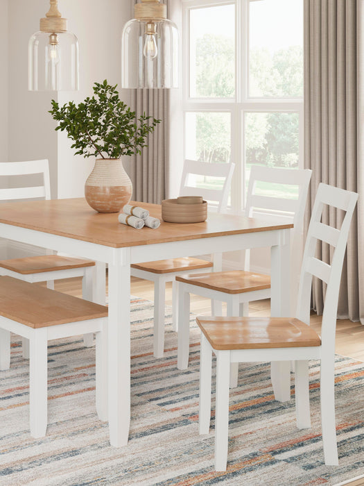 Signature Design Natural/White Dining Room Table Set (6/CN)