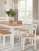 Signature Design Natural/White Dining Room Table Set (6/CN)