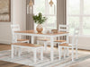Signature Design Natural/White Dining Room Table Set (6/CN)