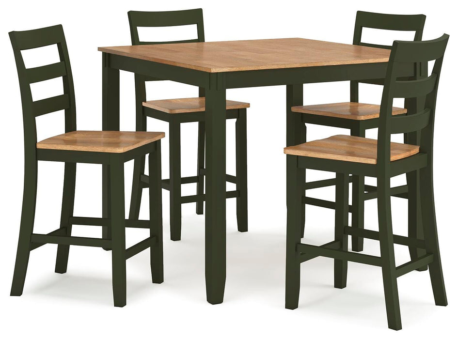 Signature Design Natural/Green DRM Counter Table Set (5/CN)
