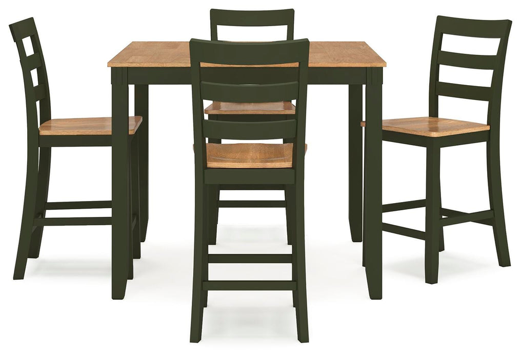 Signature Design Natural/Green DRM Counter Table Set (5/CN)