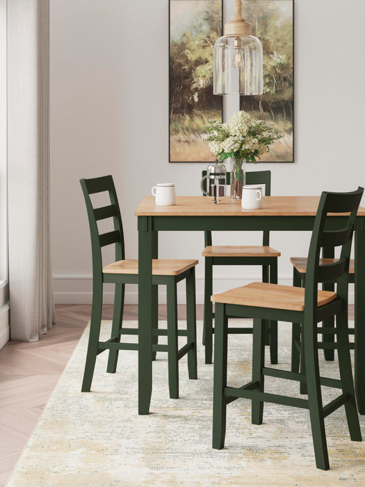 Signature Design Natural/Green DRM Counter Table Set (5/CN)
