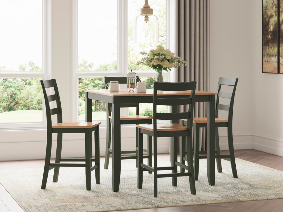 Signature Design Natural/Green DRM Counter Table Set (5/CN)