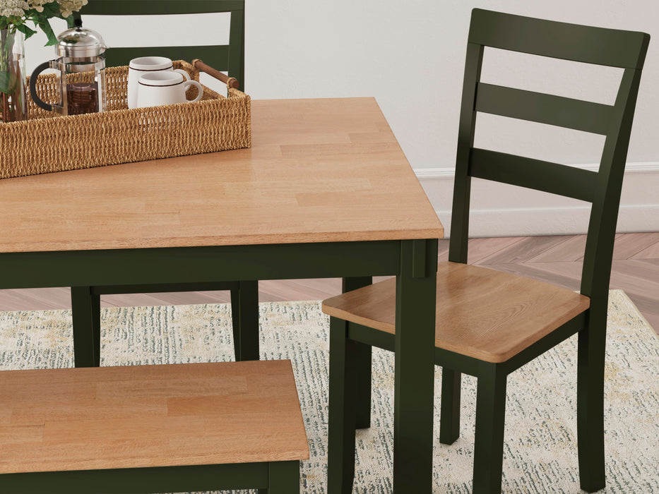 Signature Design Natural/Green Dining Room Table Set (6/CN)