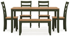 Signature Design Natural/Green Dining Room Table Set (6/CN)