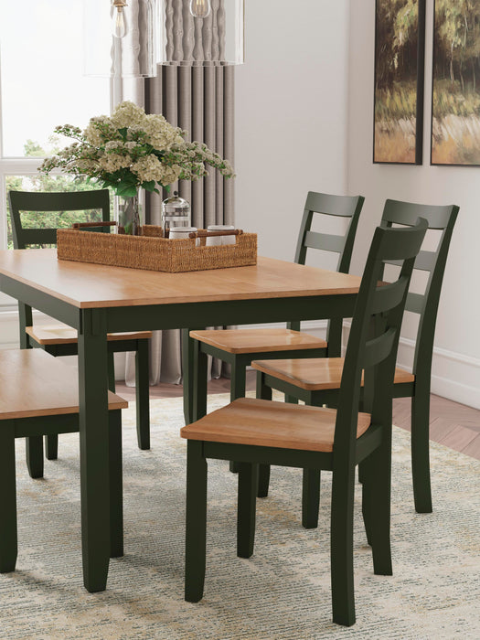 Signature Design Natural/Green Dining Room Table Set (6/CN)