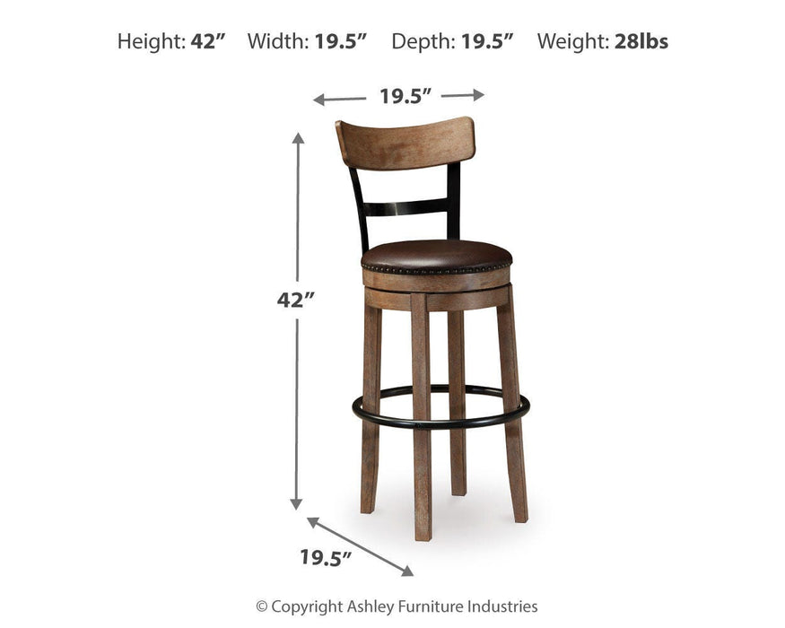 Signature Design Light Brown Tall UPH Swivel Barstool(1/CN)