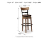 Signature Design Light Brown Tall UPH Swivel Barstool(1/CN)
