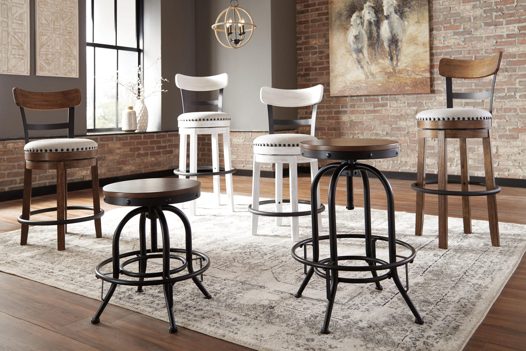 Signature Design White Tall UPH Swivel Barstool(1/CN)