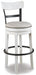 Signature Design White Tall UPH Swivel Barstool(1/CN)