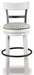 Signature Design White Tall UPH Swivel Barstool(1/CN)