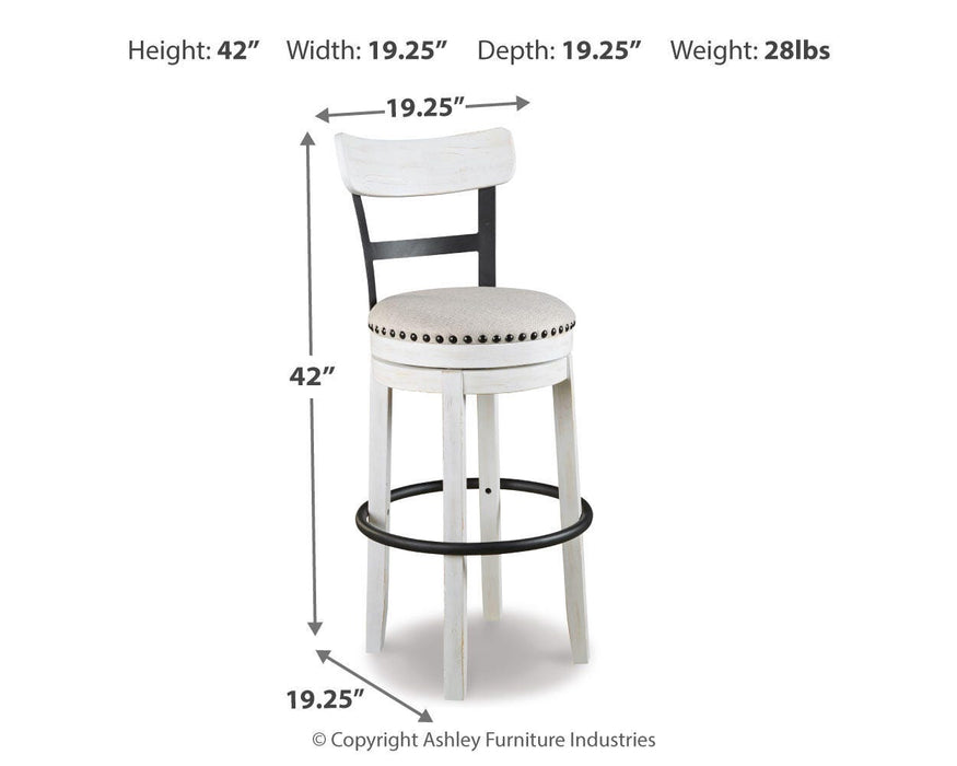 Signature Design White Tall UPH Swivel Barstool(1/CN)