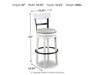 Signature Design White Tall UPH Swivel Barstool(1/CN)