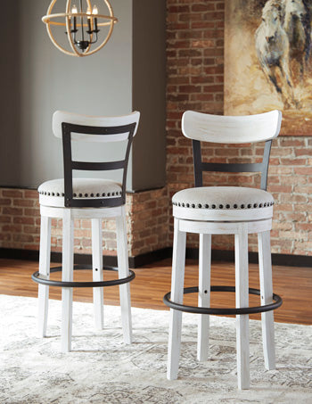 Signature Design White Tall UPH Swivel Barstool(1/CN)