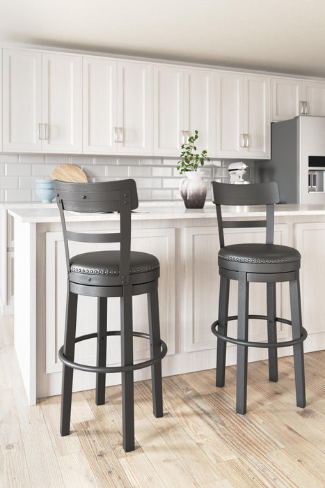 Signature Design Black Tall UPH Swivel Barstool(1/CN)