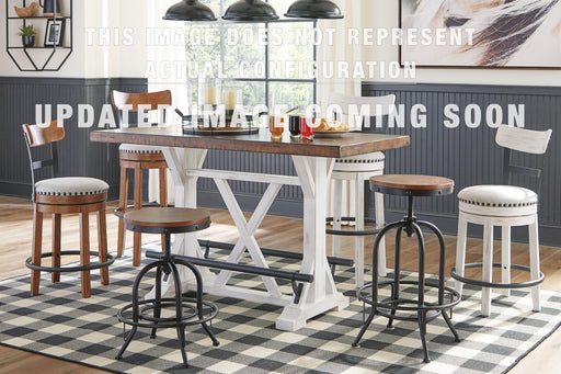 Signature Design White/Brown 5-Piece Counter Height Dining Package