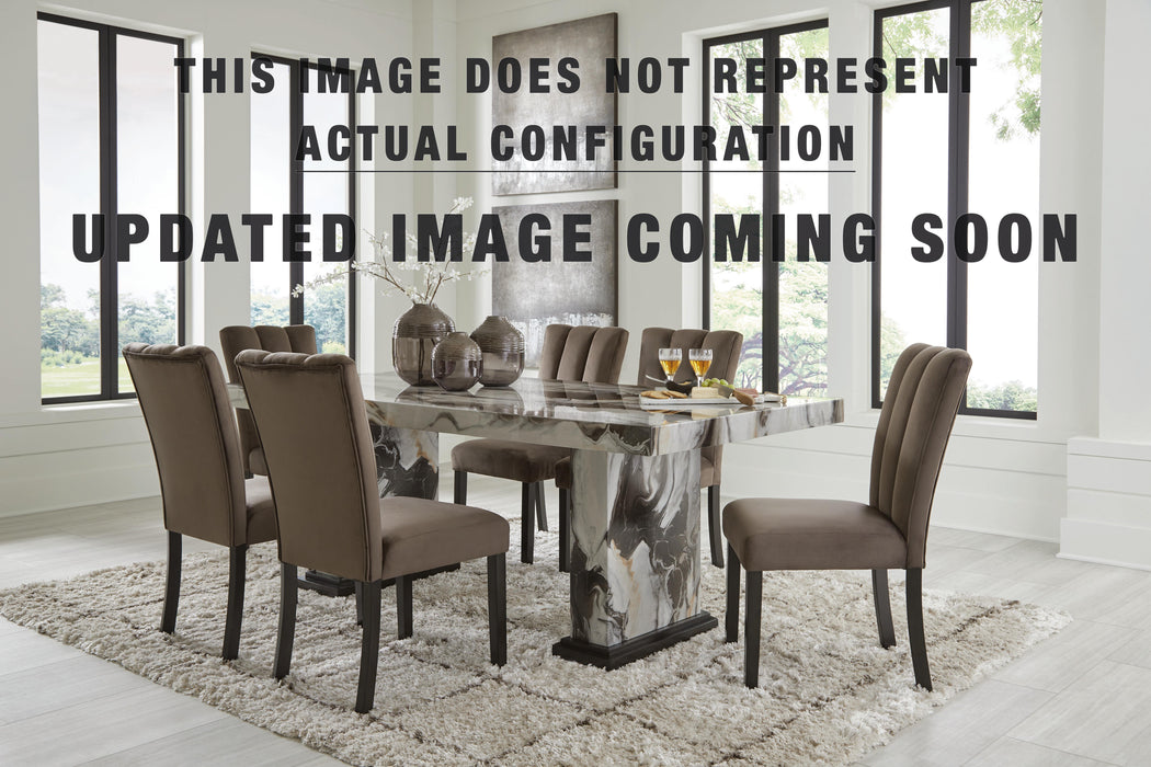 Signature Design Dark Brown/Beige 9-Piece Dining Package