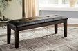 Signature Design Dark Brown Large UPH Dining Room Bench