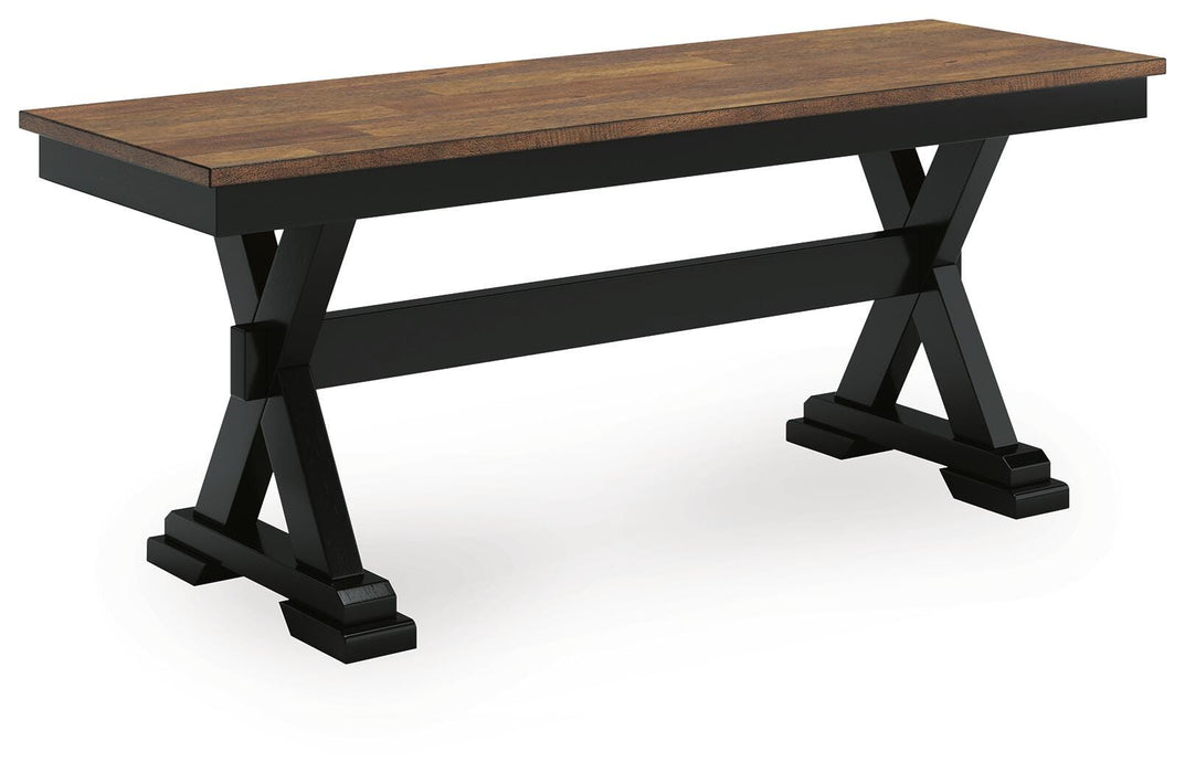 Signature Design Brown/Black Large Dining Room Bench