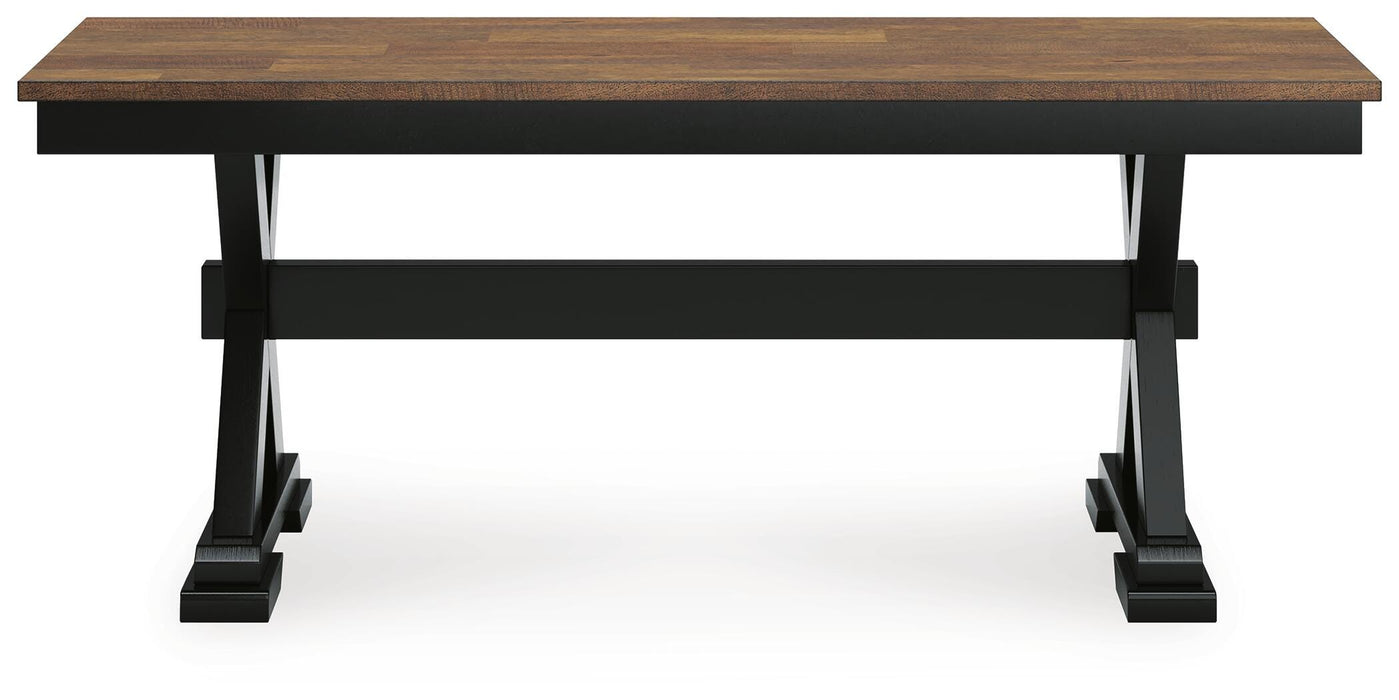 Signature Design Brown/Black Large Dining Room Bench