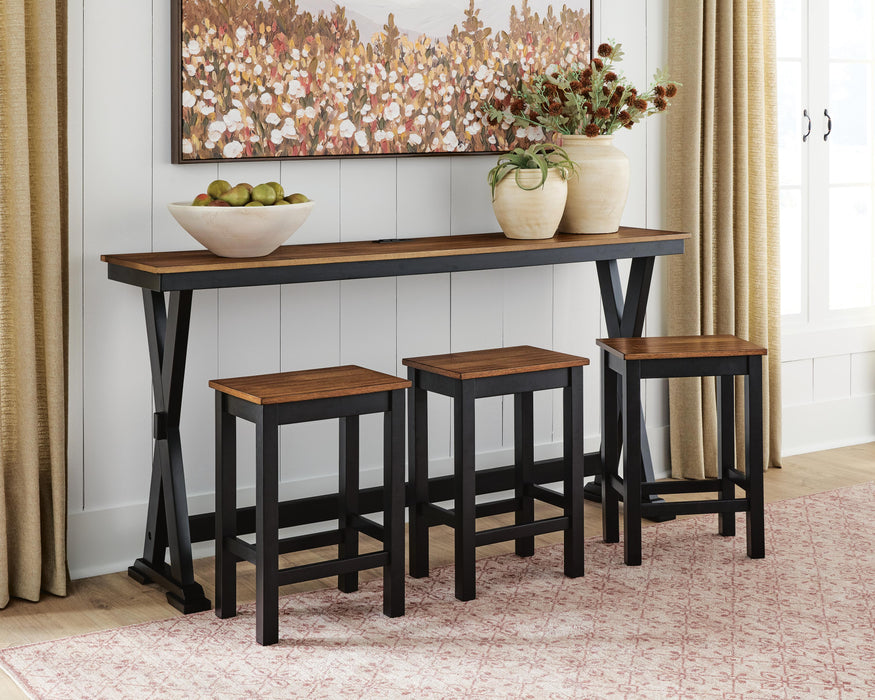 Signature Design Brown/Black RECT DRM Counter TBL Set(4/CN)