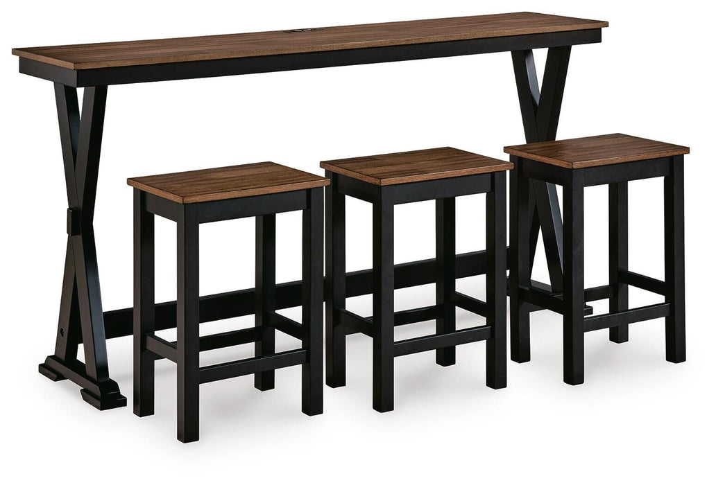Signature Design Brown/Black RECT DRM Counter TBL Set(4/CN)
