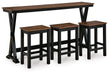 Signature Design Brown/Black RECT DRM Counter TBL Set(4/CN)