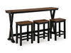 Signature Design Brown/Black RECT DRM Counter TBL Set(4/CN)