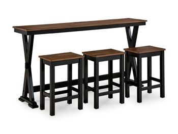 Signature Design Brown/Black RECT DRM Counter TBL Set(4/CN)