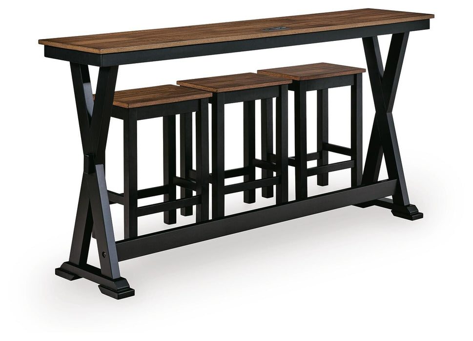 Signature Design Brown/Black RECT DRM Counter TBL Set(4/CN)