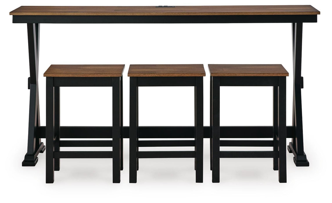Signature Design Brown/Black RECT DRM Counter TBL Set(4/CN)
