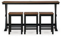 Signature Design Brown/Black RECT DRM Counter TBL Set(4/CN)