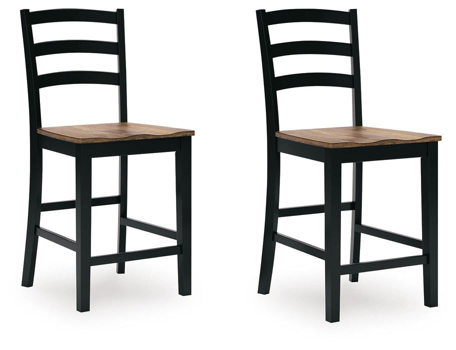 Signature Design Brown/Black Barstool (2/CN)