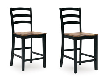 Signature Design Brown/Black Barstool (2/CN)